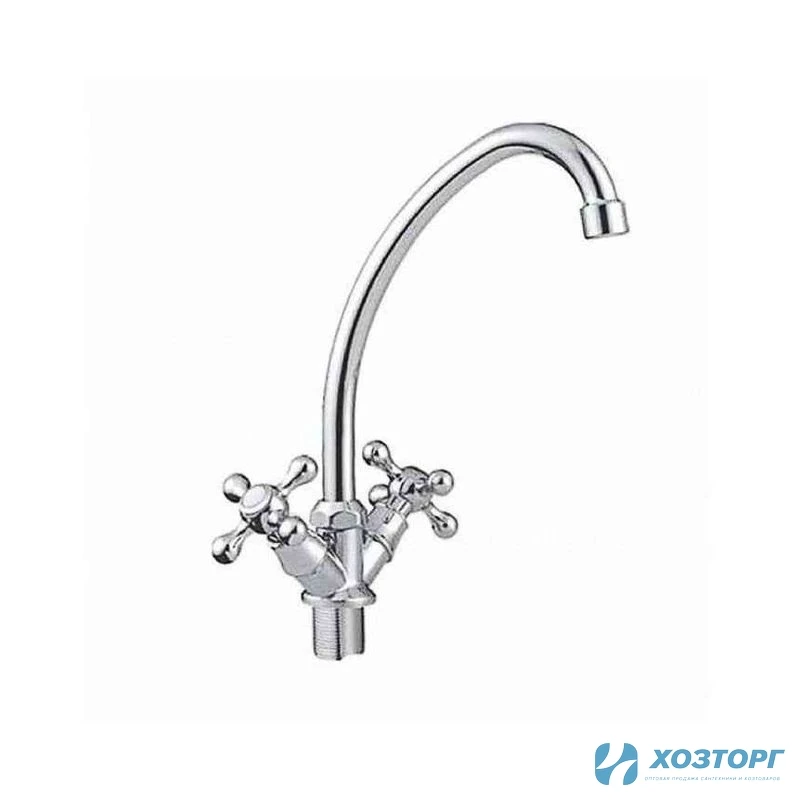 Смеситель кухня CRON CN4008-2-K, 1/2 керамика,  п/г, хром (2/20)