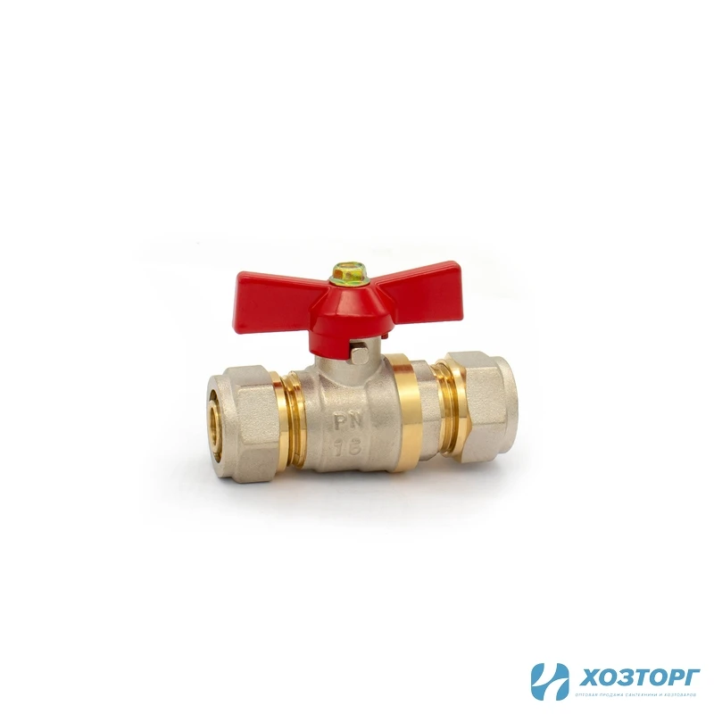 Кран шаровой д/металлопластика DORON 16х16 ц/ц (5/100)