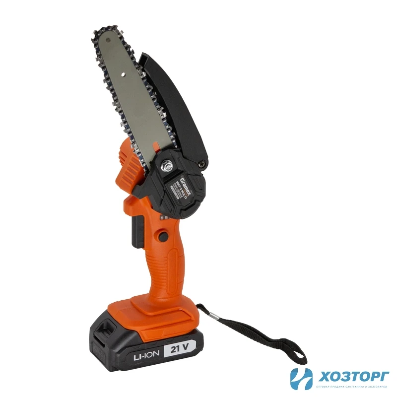 Пила цепная аккумуляторная GRAMEX HHT-2 MULTI, 21 Вольт ,2,0 А/ч,1 акб,шина 6" (1/10)