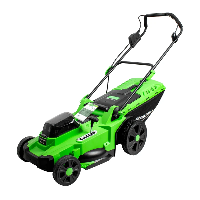 Газонокосилка аккумуляторная бесщеточная GRASSMAN BL-440, 21+21V, 2 акб ,4А/ч,ширина 43см, травосбор. 50л ,высота скашивания 25-75 мм (1/9)