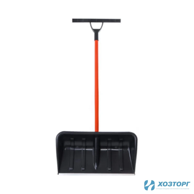 Лопата-скрепер снеговая ЦИКЛ Стандарт Ратник с алюм.планкой, мет. черенком и Т- ручкой 680х380 (3/3)