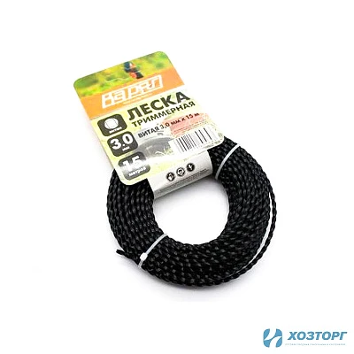 Леска ВАРЯГ 3,0 мм витая, черный,15 метров (5/200)