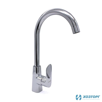 Смеситель  д/кухни DORON DС 2433-N, шаровый, хром, излив высокий, п/г (1/10)