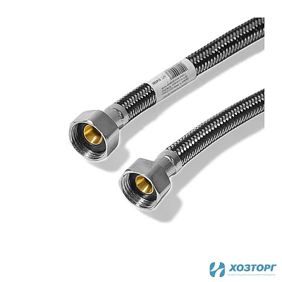 Подводка д/воды  DORON с оплетением из нержавейки и фибро-нейлона 1/2 г/г   80 см (5/100)