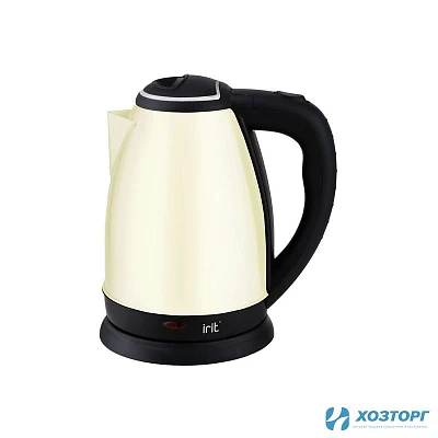 Электрочайник 2л, 1500Вт, нерж.сталь,/пластик,молочный IRIT IR-1349 (1/12)