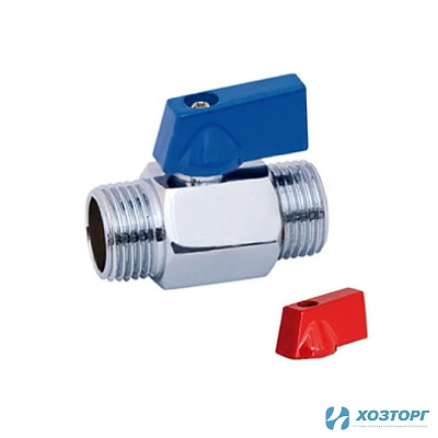 Кран шаровой мини TIM  1/2" Н-Н ручка штуцер-штуцер DE22MM (10/200)
