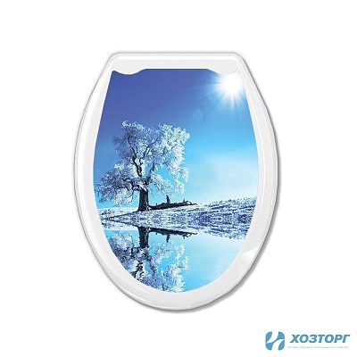 Сиденье для унитаза жесткое (фотопринт)  БЕЛОЕ ДЕРЕВО (1/10)