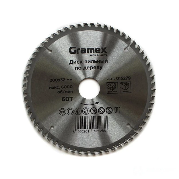 Диск пильный по дереву 200*32/30*60Т GRAMEX (1/50)