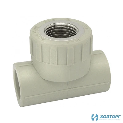 Тройник комбинированный вн. рез.20*1/2 Damento серый (5/200)