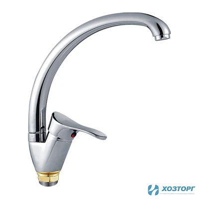 Смеситель д/кухни CRON 4114-2, шаровый, хром, излив высокий, п/г, D35 (1/10)