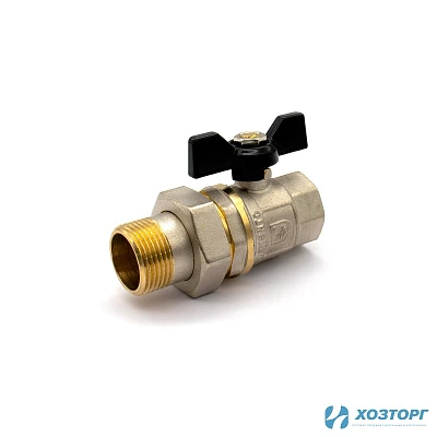 Кран шаровой Damento 1/2" В-Н бабочка с американкой (6/120)