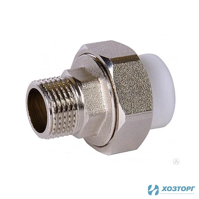 Муфта комбинированная разъёмная нар.рез. 25*1" WALTON белый (10/120)