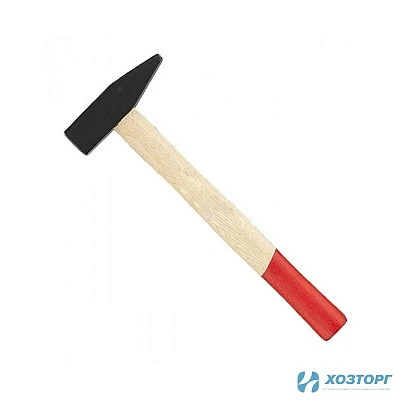 Молоток  200гр. с деревянной ручкой, квадратный боек слесарный Bohrer/VOREL (6/60)