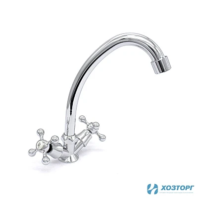 Смеситель  д/кухни Kranar KС 1701-N, 1/2 керамика, хром, излив стандартный, п/г, без подводки (2/20)