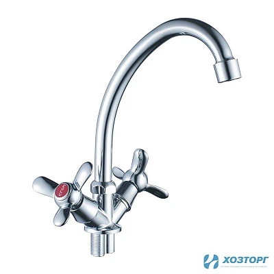 Смеситель д/кухни CRON 4012-2, 1/2 керамика, хром, излив стандартный, п/г (2/20)