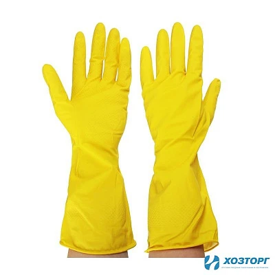 Перчатки резиновые желтые, размер XL, VETTA 447-008 цена за пару(1/12)