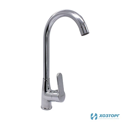 Смеситель  д/кухни DORON DС 2432, шаровый, хром, излив высокий, п/г (1/10)