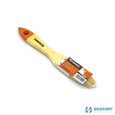 Кисть плоская  25 мм (1")  "Стандарт" с деревянной ручкой, искусственная щетина GRAMEX (12/1 200)