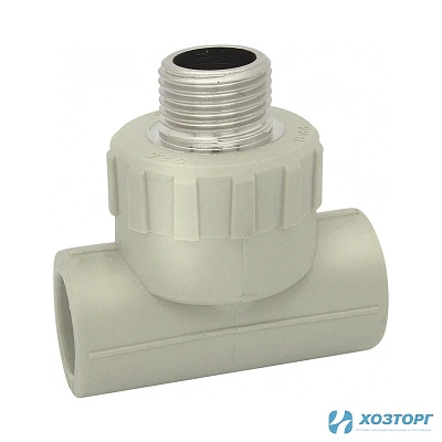 Тройник комбинированный нар. рез.40*1 1/4 Damento серый (4/20)