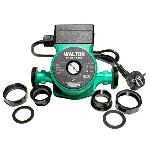 Насос циркуляционный WALTON UP 25-40, 180мм, напор 4м, 72Вт, подключение 1" с проводом (1/224)