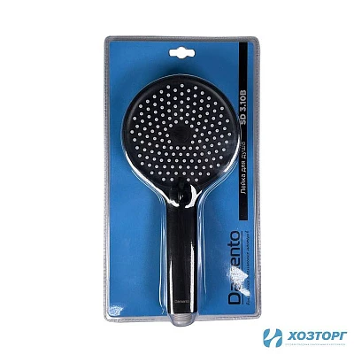 Лейка д/душа DAMENTO SD03.10B, 3 режима, диаметр 130 мм, черная/хром, блистер (1/20)