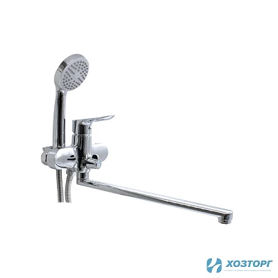 Смеситель  д/ванны DORON DВ 2127-35L, шаровый, хром, излив 350 мм, лейка 1 режим (1/10)