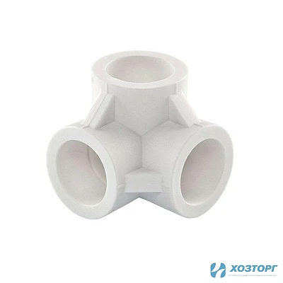 Тройник соединительный двухплоскостной 25 ТВ белый (25/250)