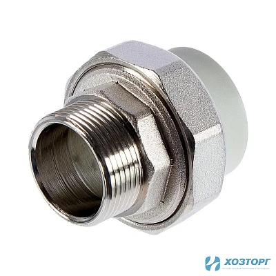 Муфта комбинированная разъёмная нар.рез. 50*2 Damento белый (2/32)