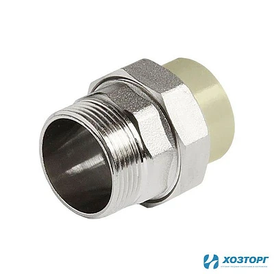 Муфта комбинированная разъёмная нар.рез. 20* 1/2 Damento серый (10/220)