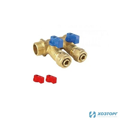 Коллектор с кранами 1" на 20 на 2 крана TIM 200-1(2)-20 (1/10)