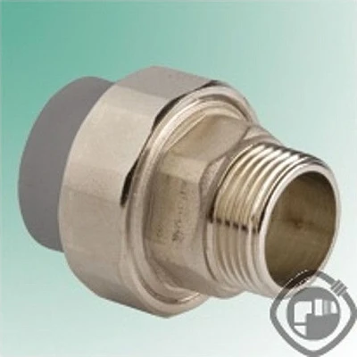 Муфта комбинированная разъёмная нар.рез. 25*1/2" ТВ серый 016020917 (10/100)