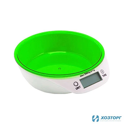 Весы кухонные с чашей 5кг, зелёный/электронные/IR-7117(1/24)