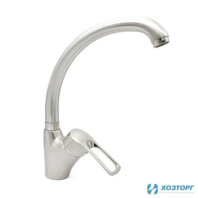 Смеситель  д/кухни DORON DС 2420S-N, шаровый, сатин, излив высокий, п/г (1/10)