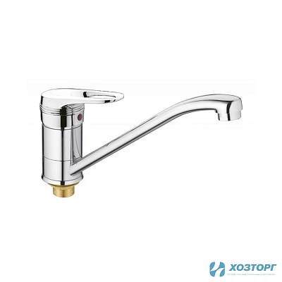 Смеситель д/кухни  HAIBA 4504-2, шаровый, хром, излив средний нос, п/г, D40 (1/10)