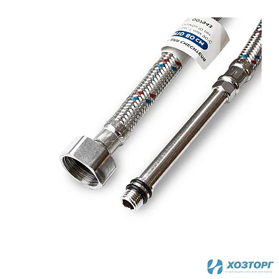 Подводка д/смесит DAMENTO с нержавеющим оплетением 1/2 М10  50 см штуцер 100мм (2/200)