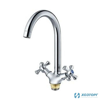 Смеситель д/кухни CRON 4242-2, 1/2 керамика, хром, излив высокий, п/г (1/10)