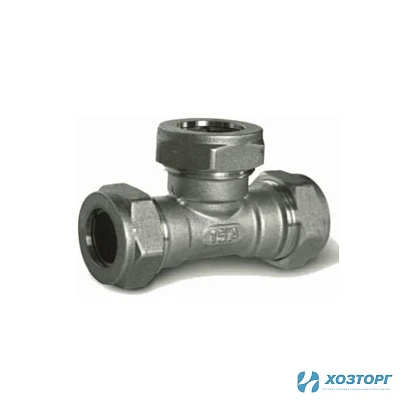 Тройник обжимной латунь (никелированный) 25*25*25 г ZTI.633.252525N (2/20)