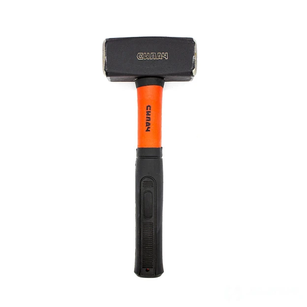 Кувалда 1500гр. фиберглассовая обрезиненная рукоятка СИЛАЧ (6/12)