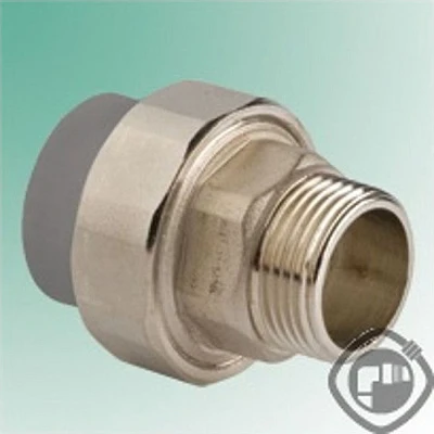 Муфта комбинированная разъёмная нар.рез. 32*1" ТВ серый 016020908 (10/60)