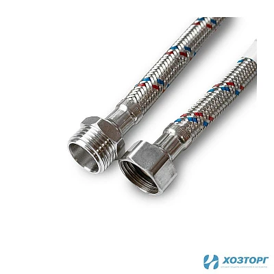 Подводка д/воды DAMENTO с нержавеющим оплетением 1/2 г/ш  80 см (5/100)