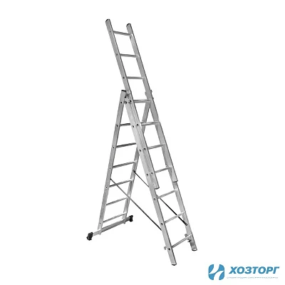 Лестница алюминиевая трёхсекционная 7 ступеней,  ВАРЯГ 3*7, 2,02/3,19/4,31 м (1/1)