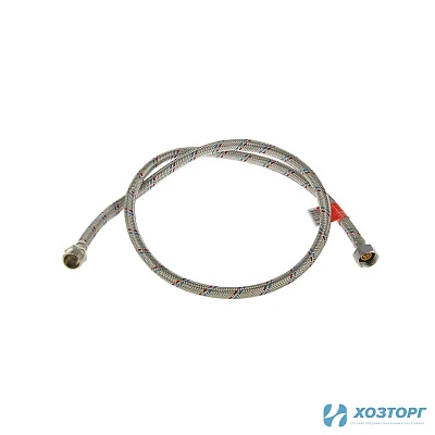 Гибкая подводка для воды ELKA оплетка нейлон в ПВХ, фитинги стальные, 1/2", г/ш, 120см. (10/40)