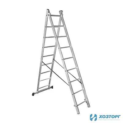 Лестница алюминиевая двухсекционная 9 ступеней,  ВАРЯГ 2*9, 2,59/4,3 м (1/1)