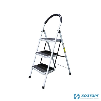 Лестница-стремянка ПОЛЕСАД 3-х ступенчатая с широкими антискользящими ступенями (1/4)