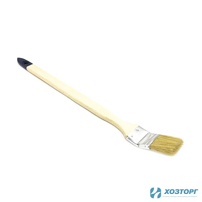 Кисть радиаторная плоская  38мм (1,5"), с деревянной ручкой натур. щетина ВАРЯГ (12/300)