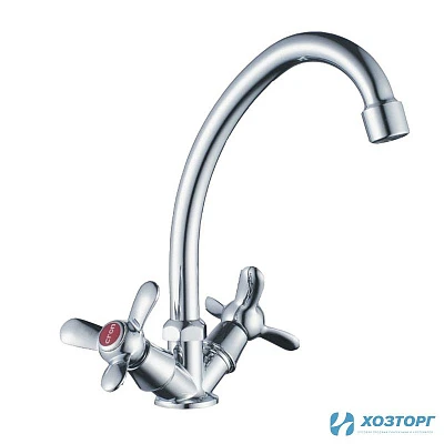 Смеситель д/кухни CRON 4012, 1/2 керамика, хром, излив стандартный, п/шп (2/20)