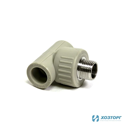 Тройник комбинированный нар. рез.20*1/2 WALTON серый (5/180)