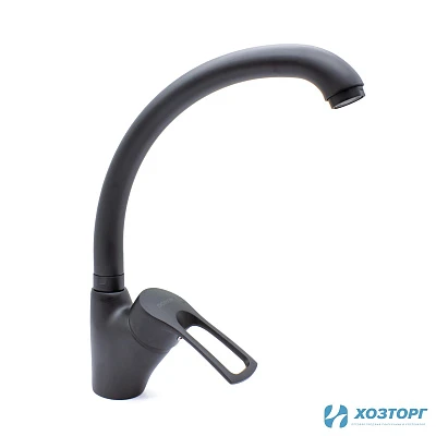 Смеситель  д/кухни DORON DС 2420B-N, шаровый, черный, излив высокий, п/г (1/10)