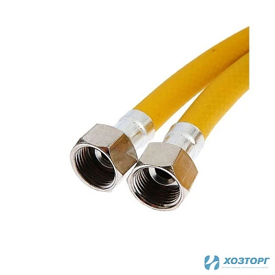 Газовая подводка,  желтая 1/2" г/г 100 см ELKA 10*15 (1/60)