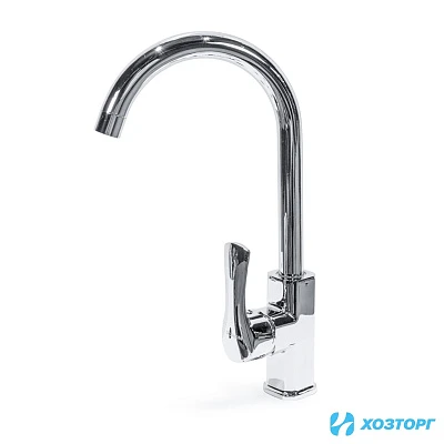 Смеситель  д/кухни DORON DС 2445-N, шаровый, хром, излив высокий, п/г (1/10)